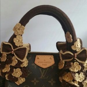 Handmade crochet handbag handle cover